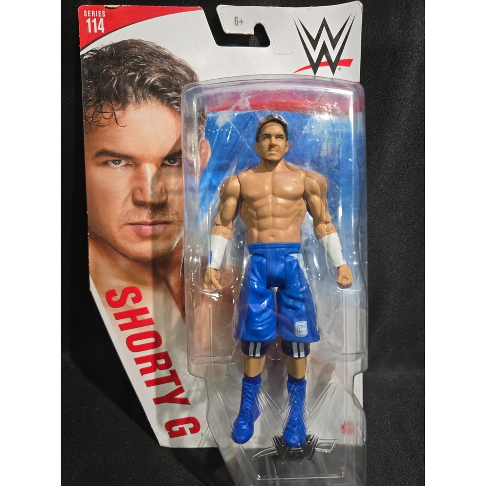 Mattel WWE Series 114 Shorty G Action Figure Blue Wrestling Gear GLB13
